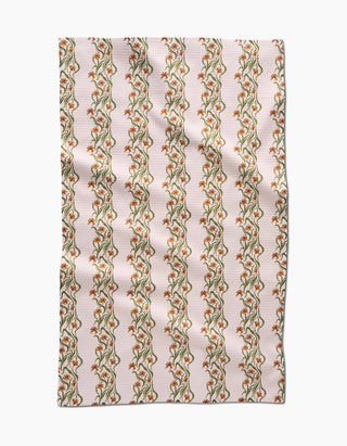 Geometry - Floral Fall Stripe Tea Towel