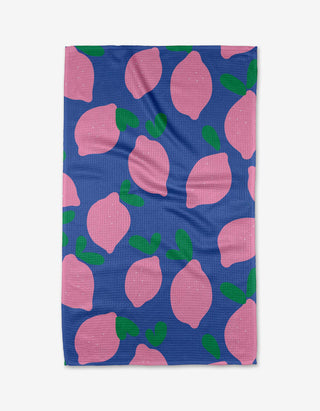 Geometry - Pink Lemons Tea Towel