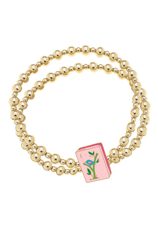 Mahjong 2 Row Stretch Bracelet