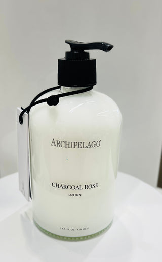 Charcoal Rose Lotion Glass Bottle