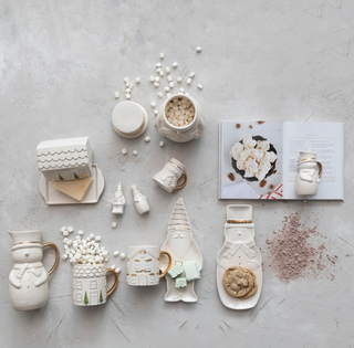 Holiday Stoneware House Butter Dish