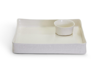 Basketweave Serving Platter and Bowl Set