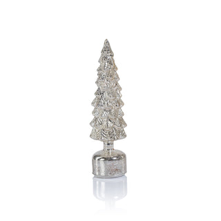 LED Pine Rotating Tree Silver 14”
