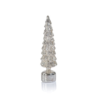 LED Pine Rotating Tree Silver 16.25”