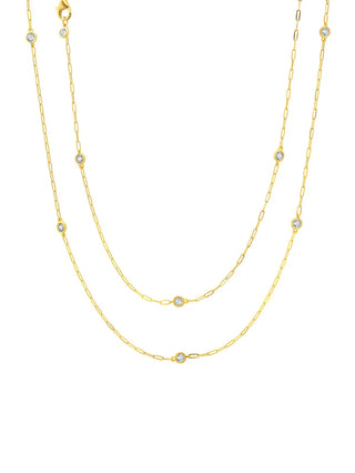 Paperclip Yellow Gold Necklace 36"