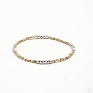 Hamptons Alloy 2*3 14k Gold-Filled with Sterling Beaded Bracelet