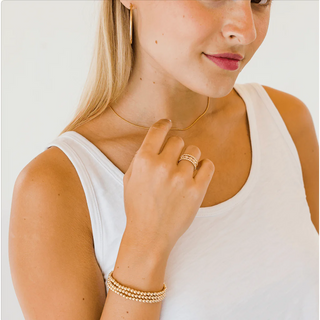 Karma 14k Gold Filled 3mm Simple Stretch Bracelet