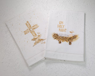 Hand-painted Manger Tea Towels
