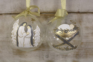 Hand-painted Holy Family Glass Ornament