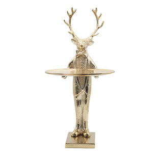 Cast Aluminum Deer with Tray