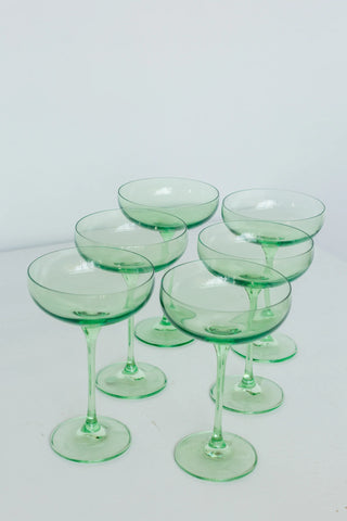 Mint Green Estelle Colored Champagne Coupe
