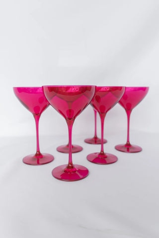 Fuchsia Estelle Colored Martini Glass