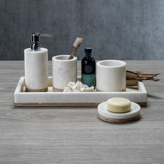 Singita Marble & Balsa Wood Bathroom Vanity Tray