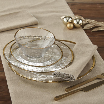 Gold Rim Glass Dinner Plates