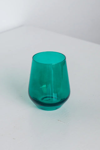 Emerald Green Estelle Stemless Wine Glass