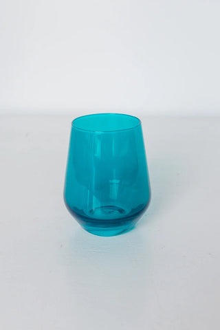 Teal Estelle Stemless Wine Glass