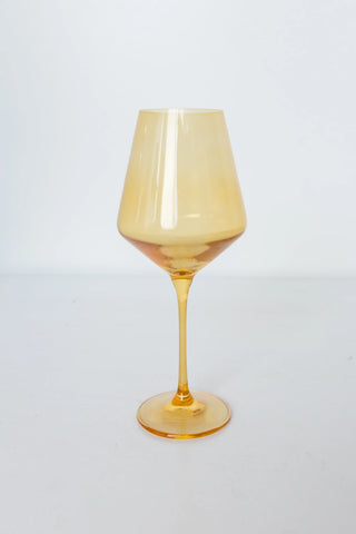 Yellow Estelle Stemmed Wine Glass