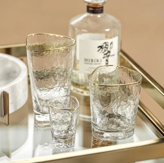 Aperitivo Triangular Highball Glass - Gold Rim