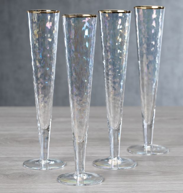 Aperitivo Triangular Iridescent Champaign Flute - Marcotte's Design