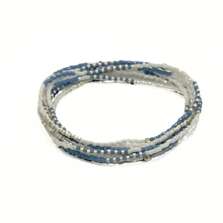 Maui in Golden & Graphite 7 Stack Beaded Bracelet