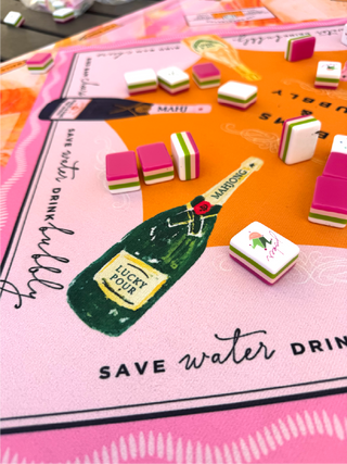 Bams & Bubbly Mahjong Mat | The Champagne & Mahj Collection