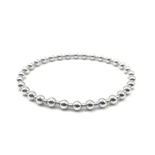 4mm+2mm+4mm Sterling Silver Waterproof Dimension Bracelet 7"