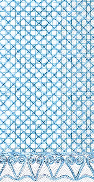 Paper Guest Towels Botanical Cane Blue Rosanne Beck