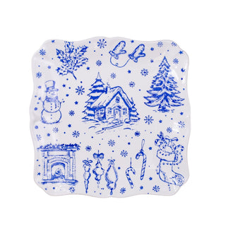 Winter Toile Square Platter