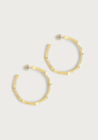 Bamboo Large Hoop Earrings