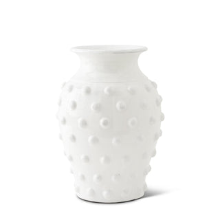 Raised Polka Dot Glazed Plate and Vase