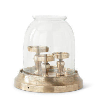 Antique Gold 3 Candle Hurricane Candleholder