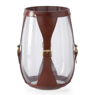 Glass Hurricanes with Leather Sleeve