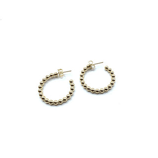 18MM Beaded Hoop Post Earring