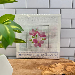 Pink Flowers Needlepoint Kit