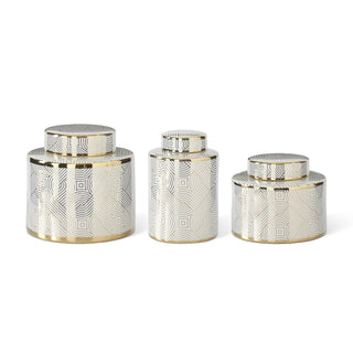 White & Gold Ceramic Ginger Jars