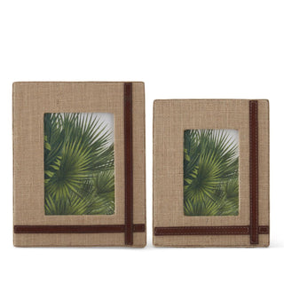 Linen and Leather Photo Frame