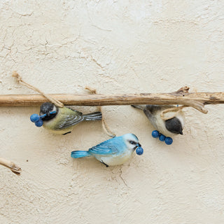 Resin Bird with Berries Ornament