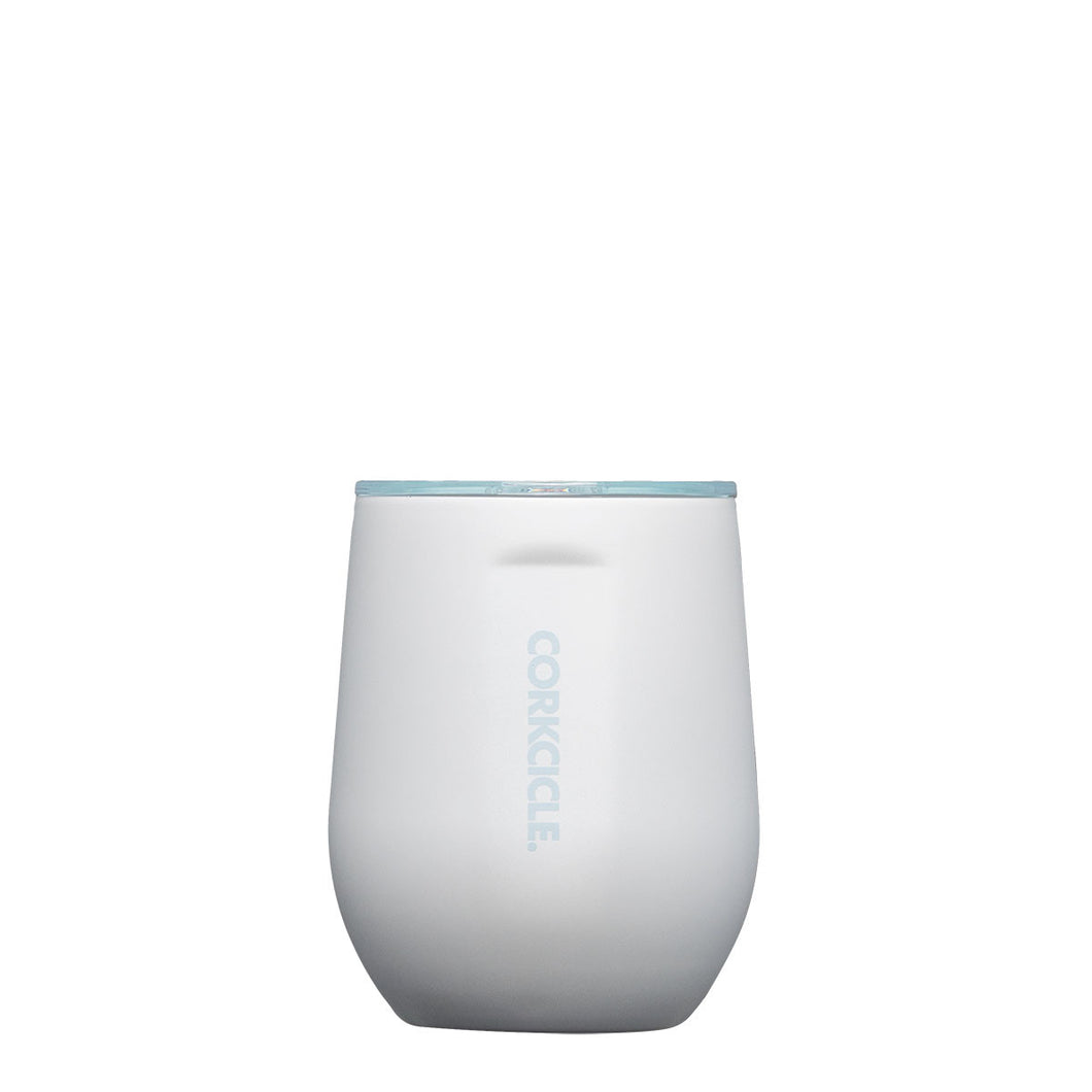 Stemless Ceramic White/Powder Blue