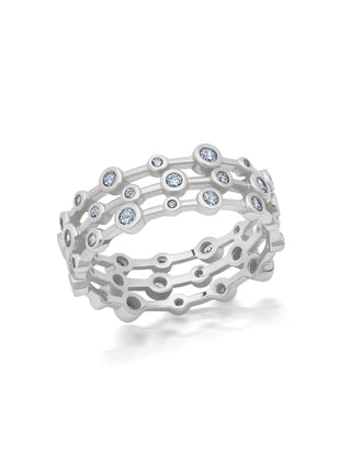 3 Row Bezel Shimmer Eternity Ring