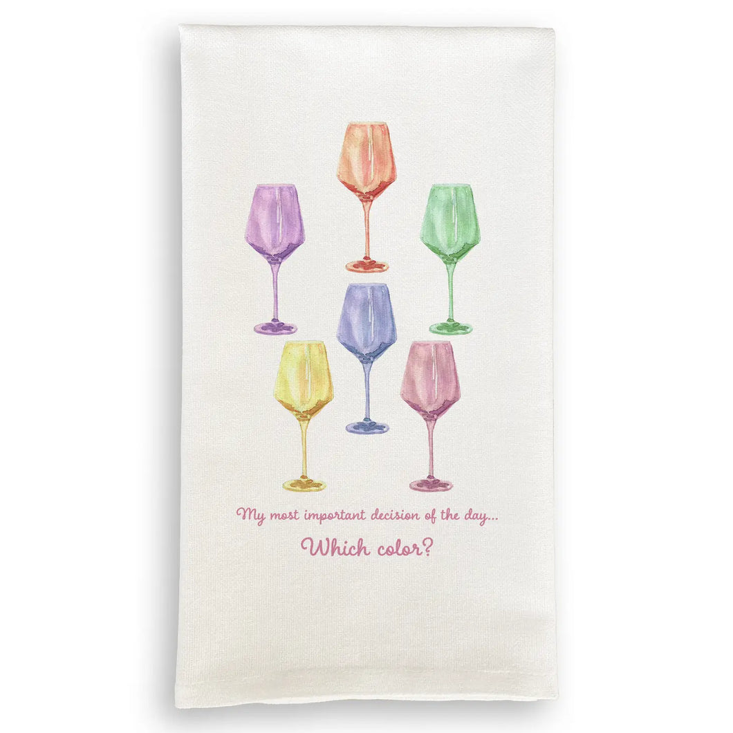 Colorful Wine Glass Dish Towel