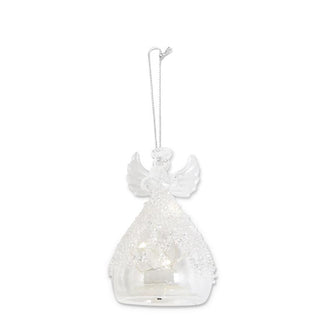 Clear Glass Lattic Bead LED Angel Ornament