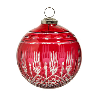 Red Etched Ball Ornament