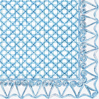 Paper Cocktail Napkins Botanical Cane Blue Rosanne Beck