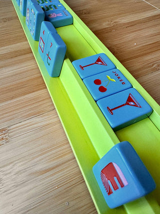 Wood Mahjong Racks & Pushers (Set of 4)