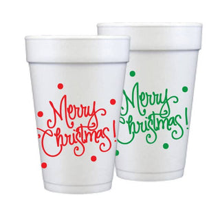 Merry Christmas with Dots Foam Cups