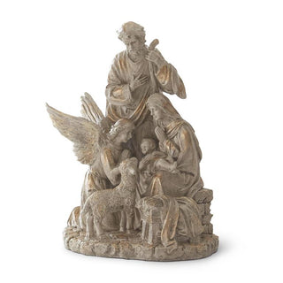 Tan & Gold Resin Nativity