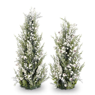 Snowy Cypress Trees with Pearls