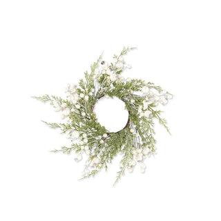 Snowy Cypress Candle Ring with Pearls