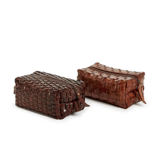 Woven Leather Dopp Kit