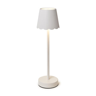 LED Portable Table Lamp with Scalloped Shade